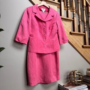 Vintage Talbots 6P Linen Pure Silk Set Blazer & Sheath Dress Suit Church Wedding